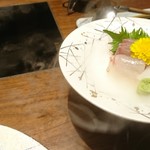 雲仙 福田屋 - 厳選素材３種盛(イカ・鯛・ハマチ)