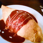 トーク バック - チキンライスのオムライス自家製デミグラスソース￥１０００を＋￥２００でかなりな大盛り；