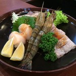 紅梅園 - H.30.12.28.夜 磯焼き(盛り合わせ) 1,300円税別