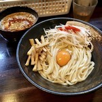 麺座 かたぶつ - みそつけめん 生卵,メンマTP