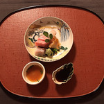 御料理 寺沢 - 寒鮃､目鉢鮪､螺貝の造り