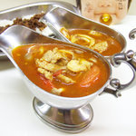 かれーの店 うどん  - 10月の秋の夜かれー(1000円)+焼とまと(200円)+スパイシーひき肉(200円)