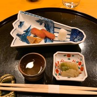 懐石料理 はし本 - ①自家製カラスミとコノワタ