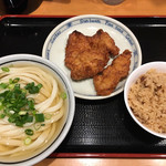 純手打ち讃岐うどん五郎 - ひやひやうどん・小(400円)
            茶飯(150円)
            とり天(150円)