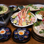 Sushi Maru Ya - 鍋コース　波風　2500円　（飲み放題付4000円）