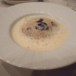 OGINO organic Restaurant - サンマとじゃがいものクレープ　ベーコンのカプチーノ　トリュフ風味(2300円)