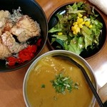 利場亭 - シオトリカラ丼のランチ