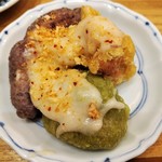 自然派中華 クイジン - こだわりランチ 副菜　帆立とあやめ雪かぶのフリット 蕪のソースとピリ辛パウダー