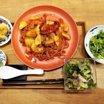 自然派中華 クイジン - 秋のお勧め麺セットシリーズ３ 海老とパクチー､洋梨のトムヤム和え麺(唐辛子麺)セット