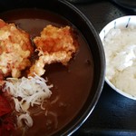 うどん万福 - 鶏からカレーうどん（ご飯付き）