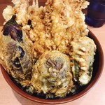 天ぷら 豊野 - 豊野丼＋イカ天ぷら