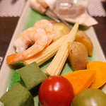 プライム リブ ゼン - 有機野菜の冷たいチーズフォンデュ白みそ仕立て