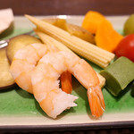 プライム リブ ゼン - 有機野菜の冷たいチーズフォンデュ白みそ仕立て