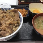 Yoshinoya - 牛丼 特盛 トン汁・キムチセット 940円   玉子 40円