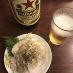 立ち呑み くにし - 蒸し鶏ネギソース