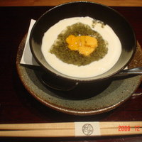 神楽坂 石かわ - 先付　湯葉の上に生ウニととんぶりの餡かけ 