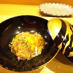 天ぷら たけうち - わたりがにの餡かけ胡麻豆腐