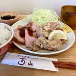 キッチン 高山 - ランチ  
      ローストポークと唐揚げ