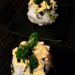 日本のお酒と土鍋のごはん こめいろ - 土鍋ごはんのおにぎり(菜の花のお寿司)