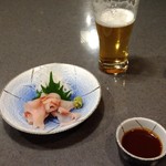 うなぎ いっせい - 鯉の洗いと生ビール