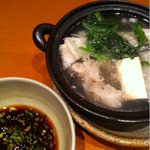 割烹 未能一 - 鍋物、クエチリ鍋とポン酢
      