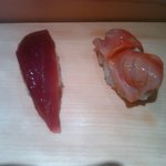 弁天山美家古寿司 - 貝とかつおが出てきて