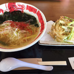 Genki Shokudou - あ らー麺 700円^_^ かき揚げ 揚げたて サクサク^ ^