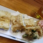 季節料理 すい舎 - 穴子の天ぷらと野菜の天ぷら