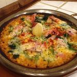 Bacon and spinach cheese paella