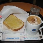 EXCELSIOR CAFFE - モーニング・クロックムッシュ＆カプチーノ セット 380円