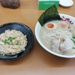 山小屋 - 昭和ラーメン・半焼飯セット（９７０円）