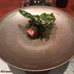 日本料理 TOBIUME - 筑穂牛のｼｬﾄｰﾌﾞﾘｱﾝの炭火焼