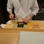 東麻布 天本 - ひも巻き