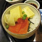 和食堂 欅 - 北海ミニ丼（サーモン・いくら・玉子）