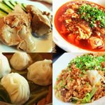 四川料理 蜀彩 - “白レバー赤酒漬け、小龍包、麻婆豆腐、黒チャーハン”