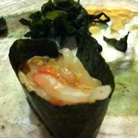 鮨竜 - 生牡丹エビの頭と味噌の握り