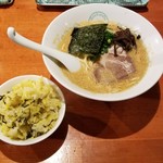 麺屋 六感堂 - あん肝とりとん＋替え玉無料＆辛子高菜混ぜご飯