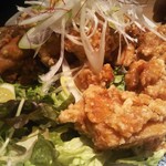 竹庭TOMORI - 若鶏の塩レモン唐揚げ  どっさり薬味乗せ