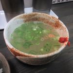 Hirofukuhorumon - ープはじっくり煮込まれホルモンから出た旨みが良く出たあっさりとしたスープでしたよ。
                      