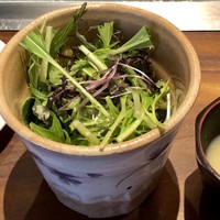 くずし鉄板 あばぐら 神田店 - 赤水菜のサラダ