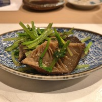 うを徳 - 大分 どんこ椎茸 + 京都 壬生菜の胡麻和え