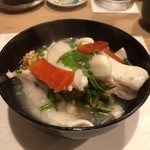 うを徳 - おこげ 唐墨 + 青森 平目 餡かけ