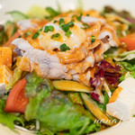 アフタヌーンティー・ラブアンドテーブル - 豚しゃぶサラダ1166円  スープ、かぼちゃサラダ、デザート付