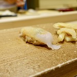 北の華 はやし - ［2018/12］寿司② 大分産かわはぎ 肝仕込み