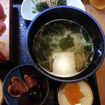 浜寿し - 和え物・お汁・漬物・果物