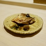 北の華 はやし - ［2018/12］酒肴⑨ 小樽産にしんの焼き物 肝のせ 自家製南蛮みそ