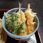 手打蕎麦　ながお - 天ぷらぎっしり