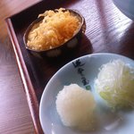 遊登里庵 - 釜揚げそば（薬味）