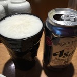 新橋　岡むら屋 - 岡むら屋　まずはスーパードライでひとり乾杯！