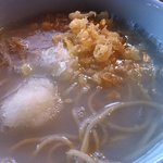 遊登里庵 - 釜揚げそば（薬味投入後）